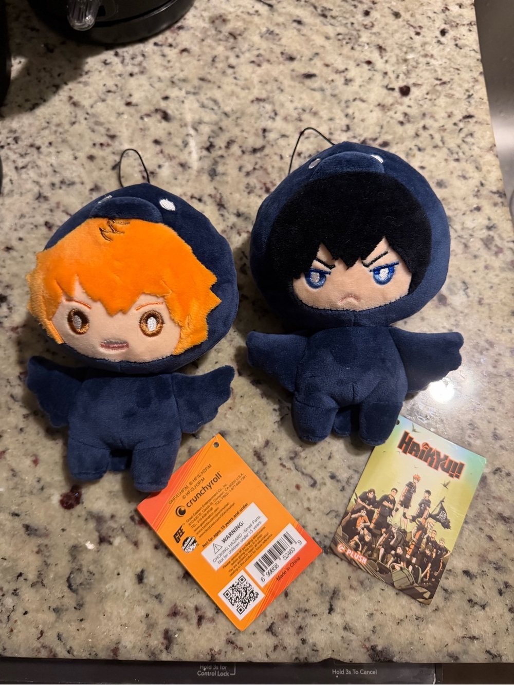 Great Eastern Haikyuu!! Crow Plush Keychain Lot 2 Tsukishima Kageyama